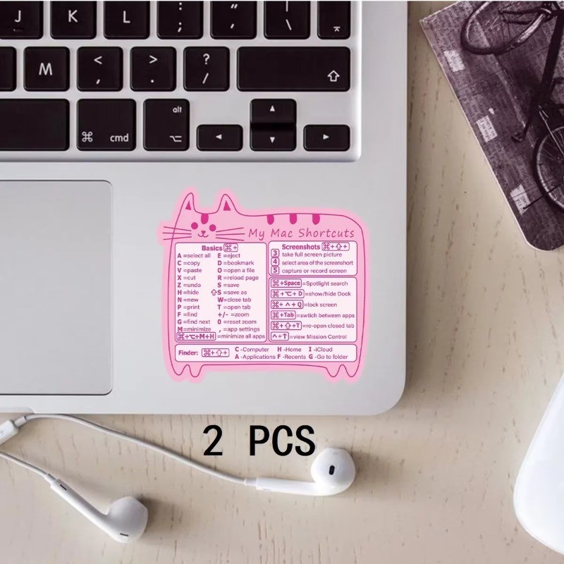 2Pcs Windows PC Reference Keyboard Shortcut Sticker Adhesive For PC Laptop Desktop