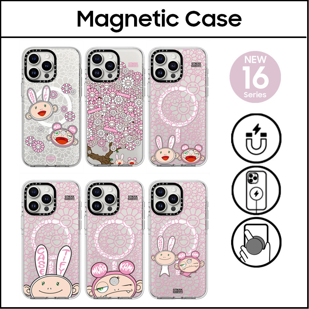 CASETi TAKASHI MURAKAMI KAIKAI AND KIKI STICKER Hard Plastic Acrylic Case Cover For iPhone 16 11 12 