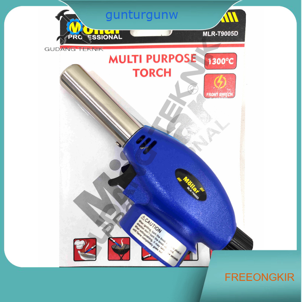 Gas Torch 1300 BUTTON MLR-T9005D MOLLAR / Kepala Pematik Api Gas Portable - Flame Gun Blow MLR T9005