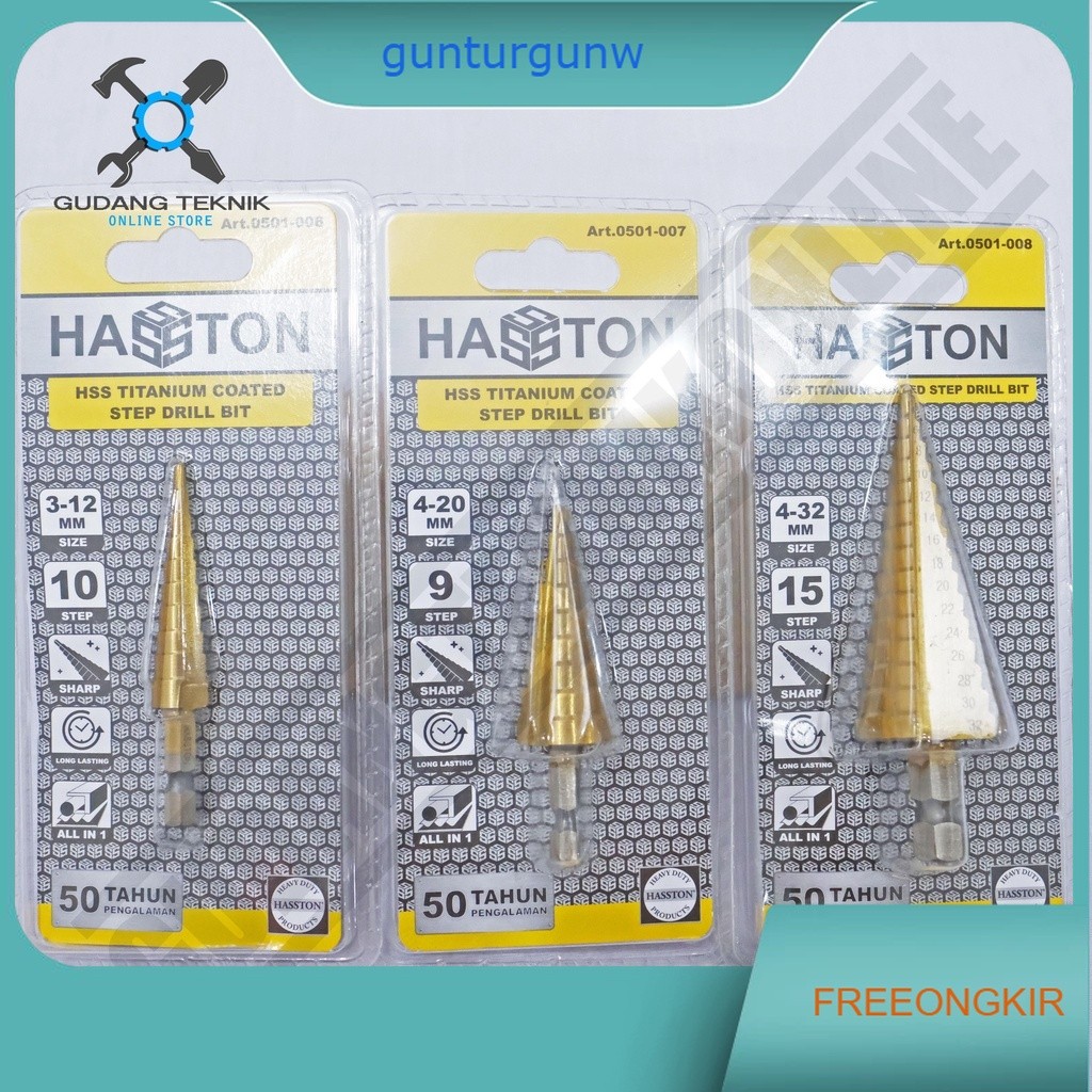 HASSTON Mata Bor Pagoda Step 3-12mm 4-20mm 4-32mm HASSTON PROHEX / Step Drill 3-12 4-20 4-32 mm HAST
