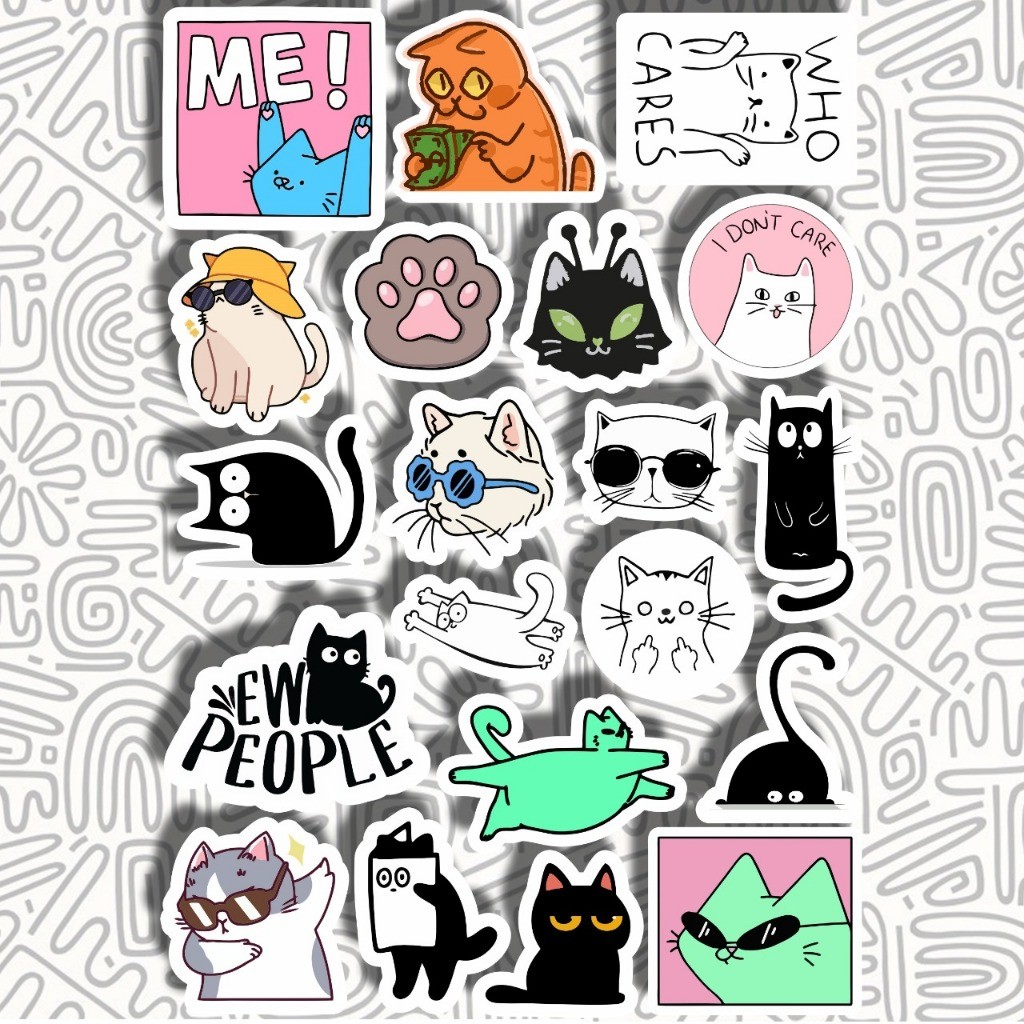 Sticker Aesthetic Cat Kucing || Stiker Kucing Cat Lovers