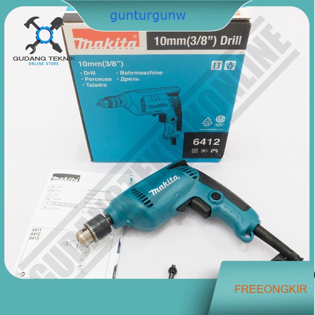 Mesin Bor Tangan MAKITA 6412 / Mesin Bor Listrik Makita 6412 10mm - Elektrik Drill MAKITA