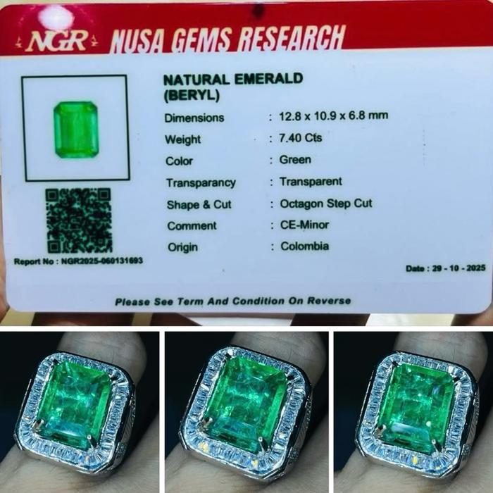 Cincin Pria Zamrud Colombia Memo