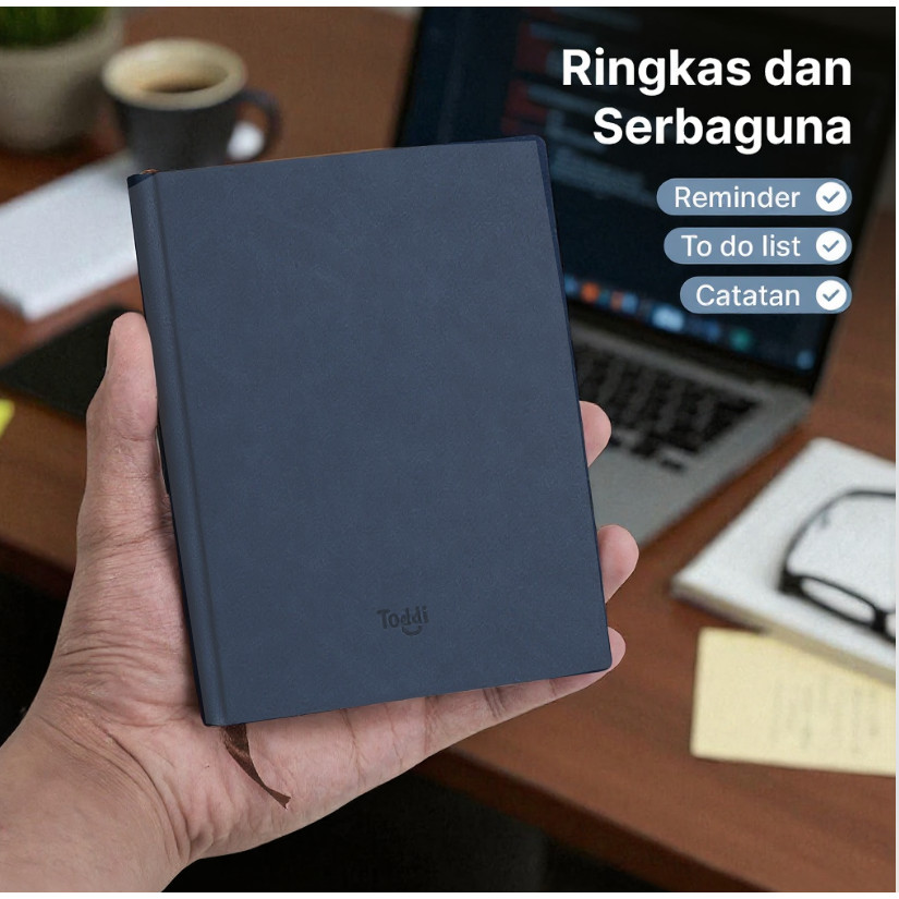 Toddi Notebook Jurnal A6 Mini 160 Halaman Cover PU Leather Premium - CW-32  - Tinari