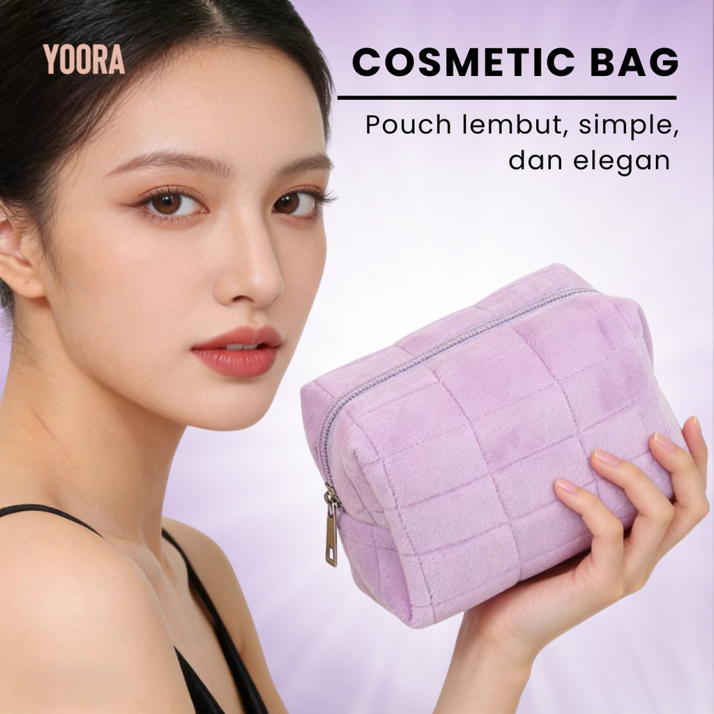 Cosmmetic Bag  / Pouch Make Up Pillow Korea / Tas Make Up / Velvet Pouch Make Up