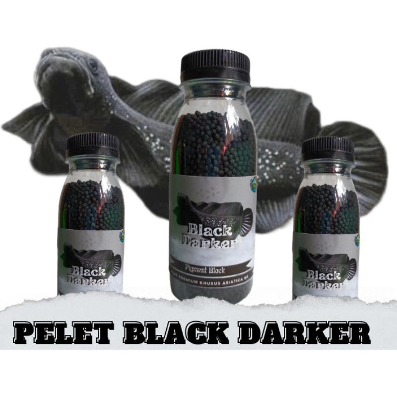 PELET BLACK DARKER SIZE 2MM 1 BOTOL 100ML PAKAN MAKANAN PREMIUM IKAN CHANA ASIATICA WS