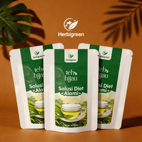 HERBIGREEN Teh Hijau  Herbal Organik Untuk Proses Detoks Alami Herbigreen Teh Hijau Premium Teh Hija