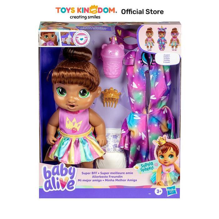 Toys Kingdom Baby Alive Boneka Bayi Super Bff Sophia Sparkles Brown Hair