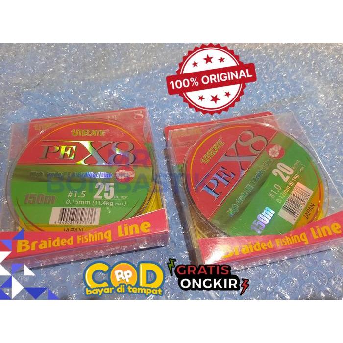 senar pancing PE x8 utecate   0.12. 0.14. 0.16. 0.18. 0.20. 0.23 - 0.37mm -bomb