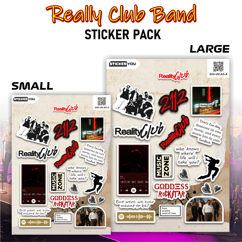 19pcs Stiker REALITY CLUB Band Pack | Stiker Vinyl Laminasi Premium | Anti Air
