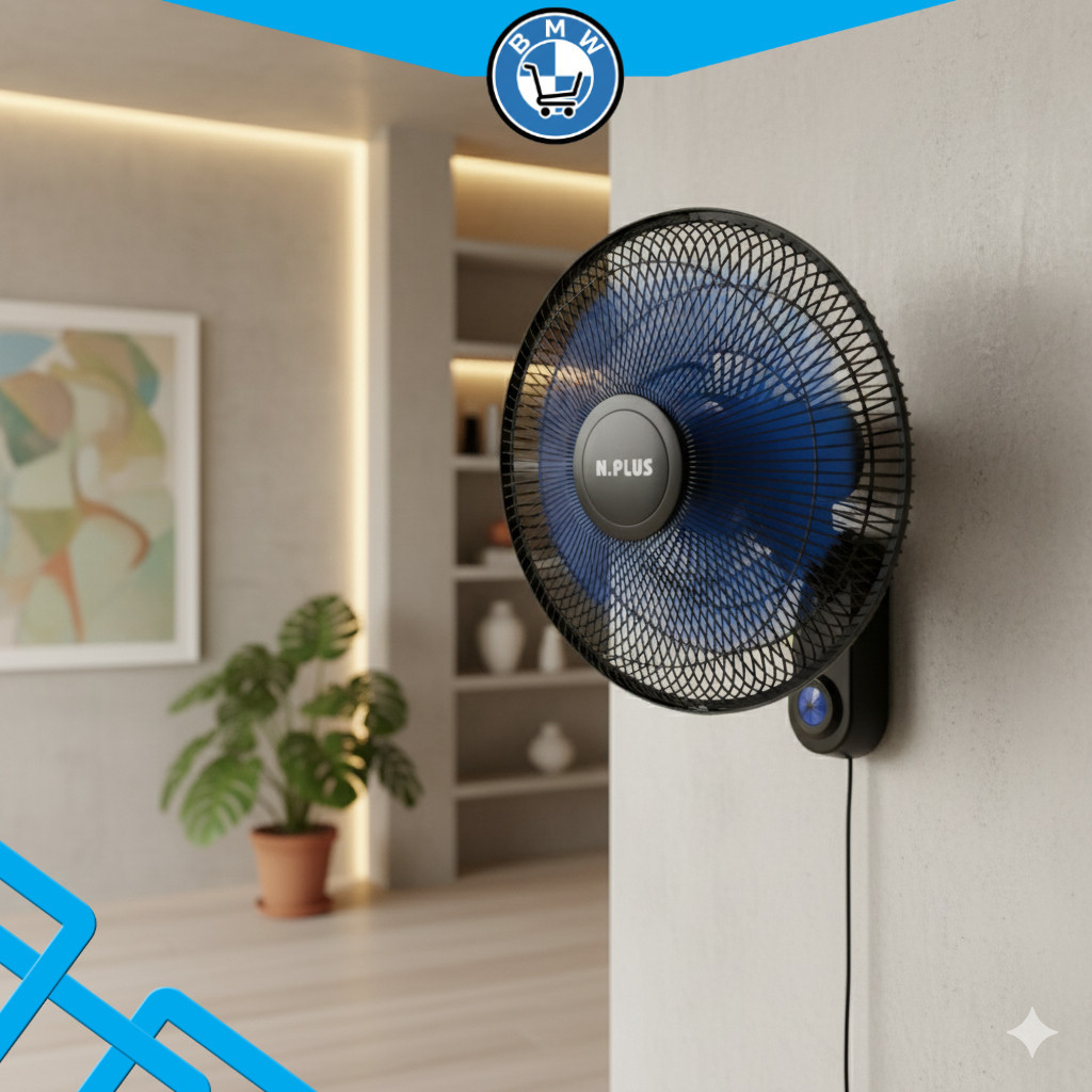 TD Wall Fan 16" N.Plus B.3 Hitam - Pemasangan Mudah & Kokoh