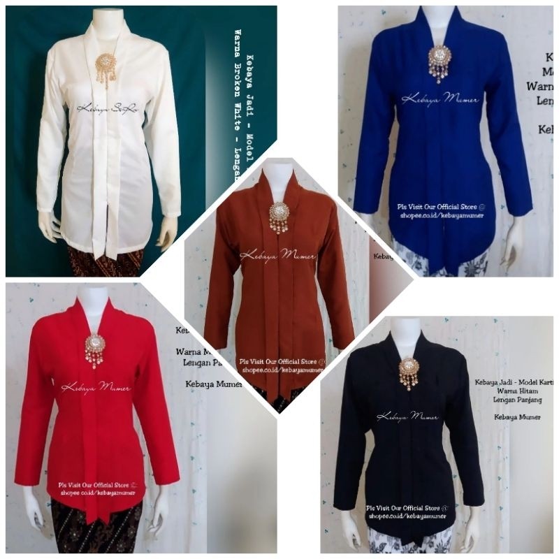 PROMO  Atasan Wanita Kebaya Kartini Polos Baju Adat Jawa Tradisional Bahan Katun Ready Size Jumbo Wa