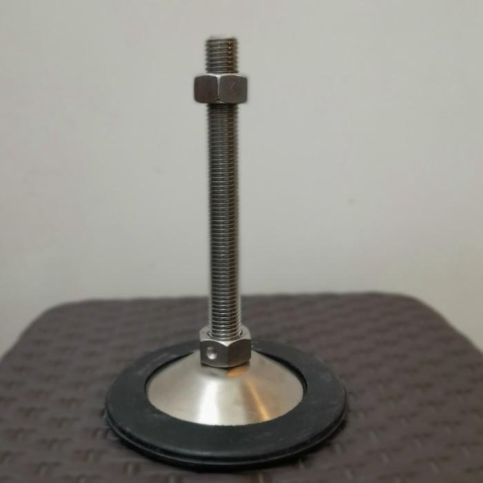 kaki adjuster conveyor stainles M12 x 20cm + karet Adjuster foot table