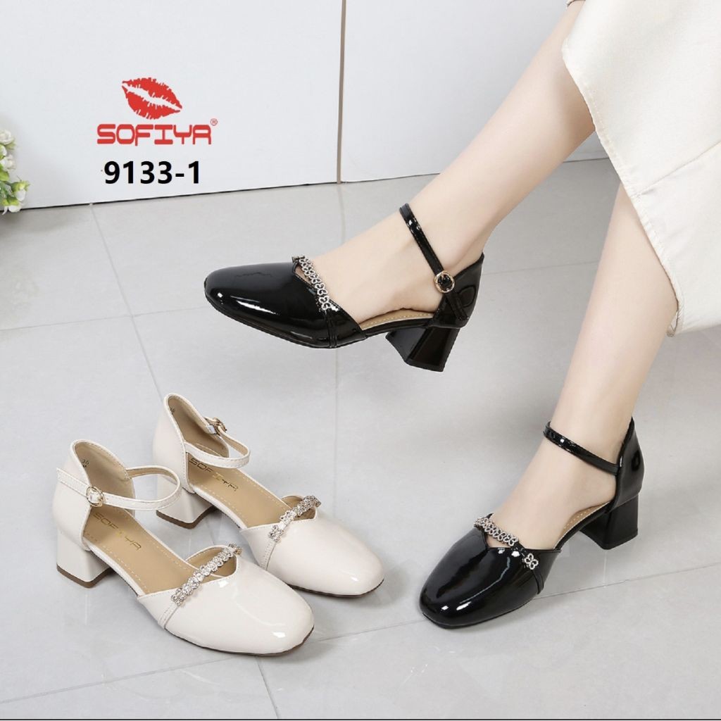 SOFIYA ORI 9133 1 SEPATU WANITA IMPORT / SEPATU PANTOFEL GLOSSY / TINGGI 5CM / HAK TINGGI / HILS