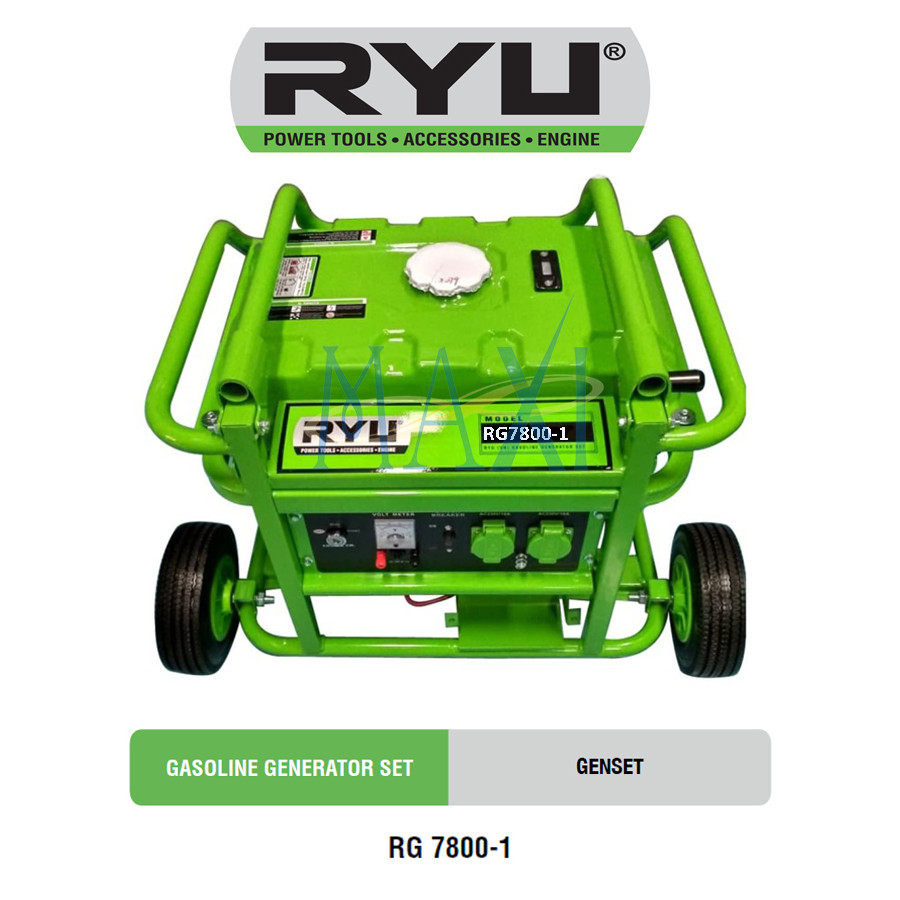 RYU Genset / Gasoline Generator Set, kap. 5.500 Watt - RG 7800-1