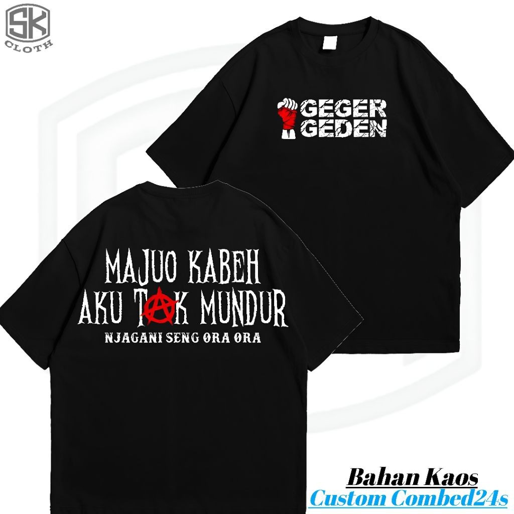 Kaos Geger Geden / Baju Pria Wanita Unisex cotton combed 24s