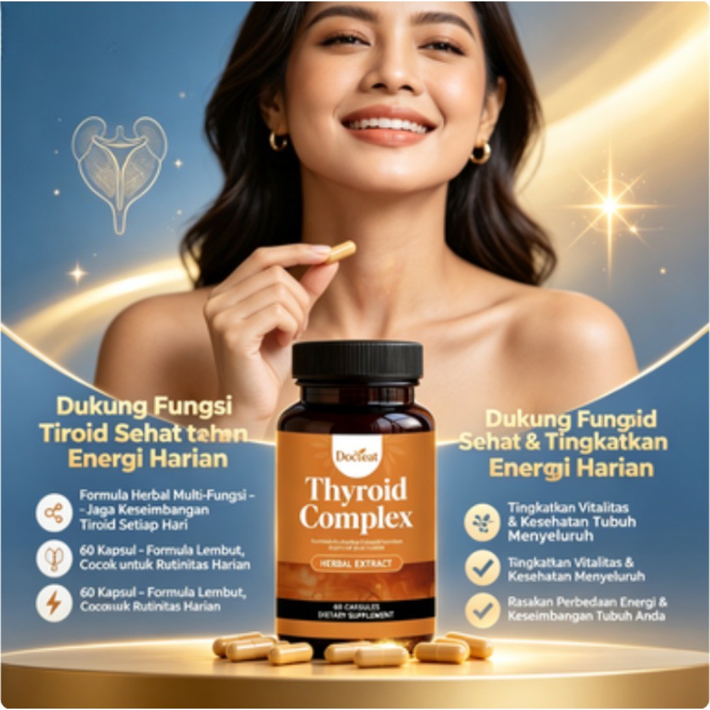 Docteat Thyroid Complex Herbal Extract Dukung Fungsi Tiroid & Energi Harian Stabil 60 Kapsul LY41525