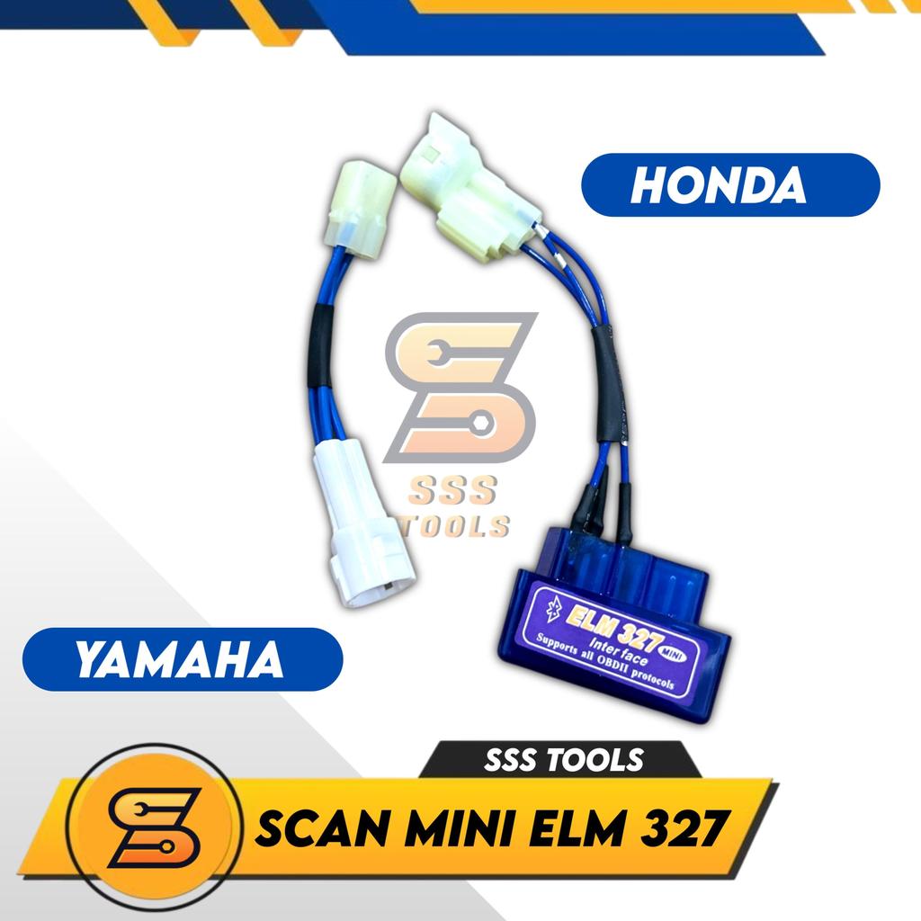 Scanner Injeksi Motor OBD2 untuk Honda & Yamaha Diagnostic Scan Mini ELM 327 Dukungan Bluetooth Komp