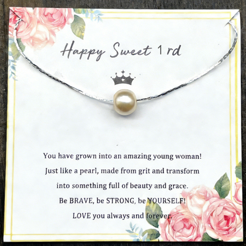 Kalung mutiara Hari Valentine untuk pasangan wanita ibu anak perempuan kalung hadiah ulang tahun