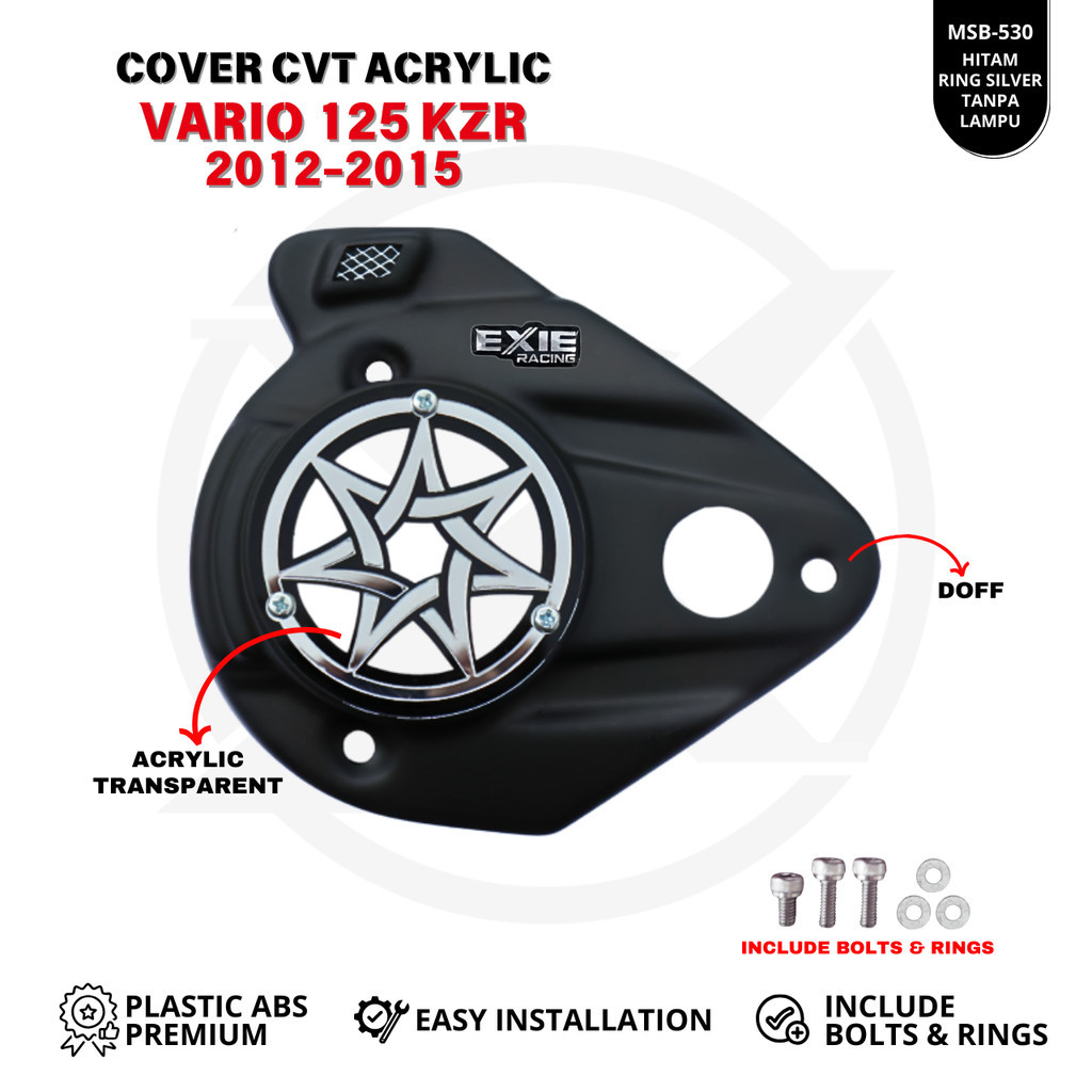 PROMO Cover CVT Vario KZR 125 Old 2012-2015  - Penutup CVT Akrilik Vario Techno 125