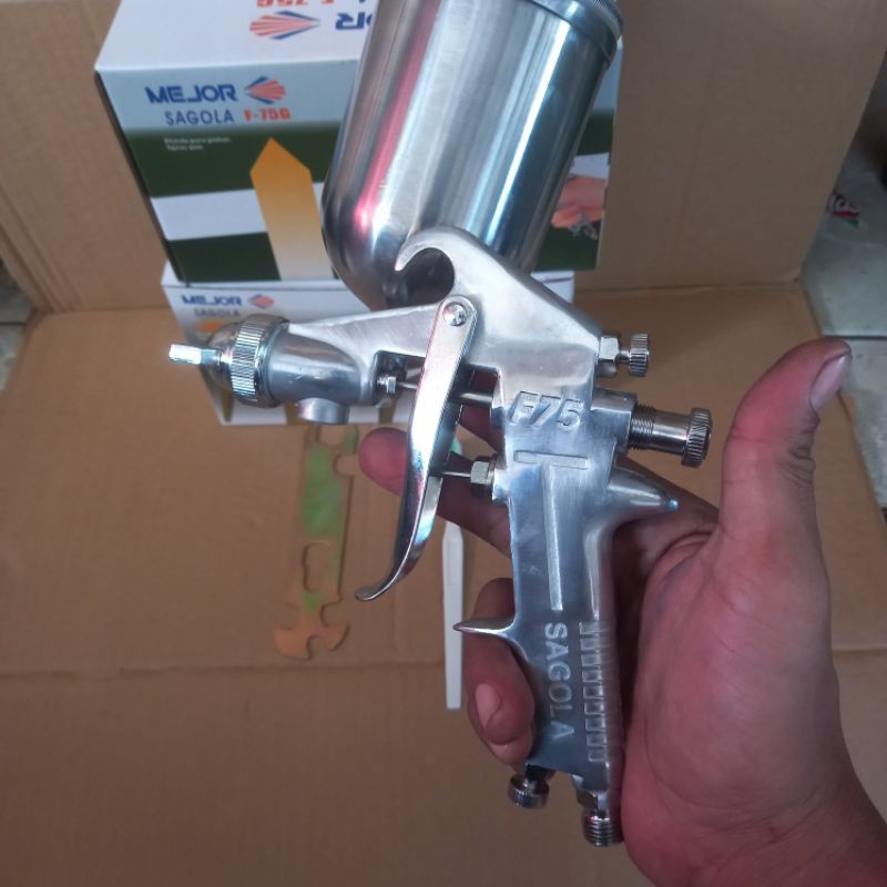 READY SPET SAGOLA / SPRAY GUN F75 TABUNG ATAS SAGOLA MEJOR