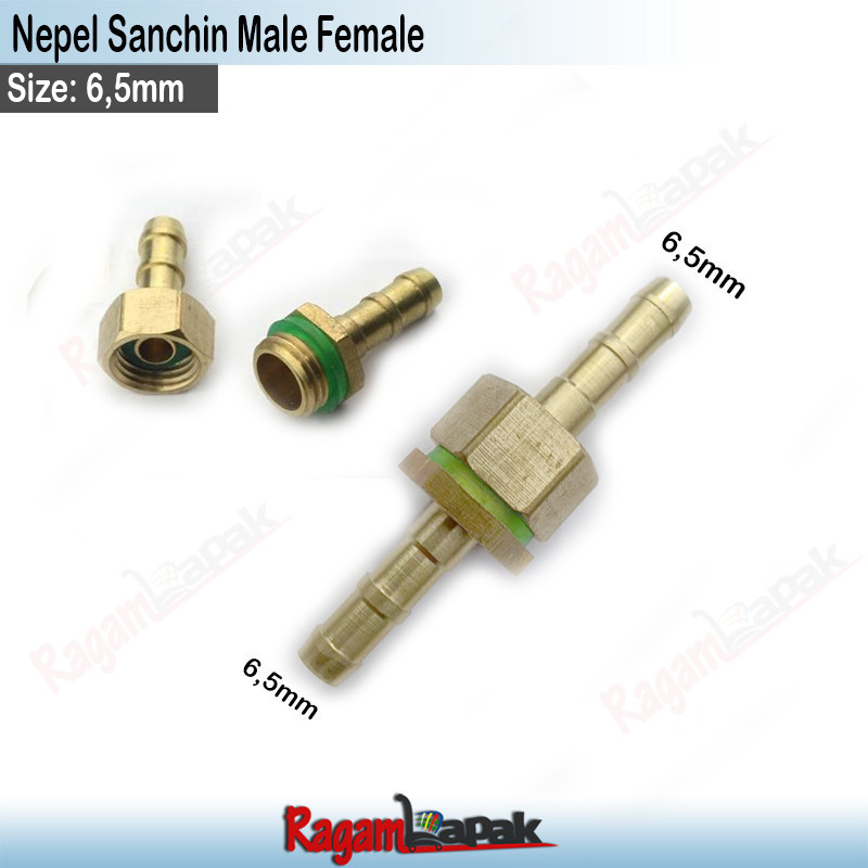 Nepel Selang Sancin Male Female 6.5mm / Nepel Sanchin 6.5 mm