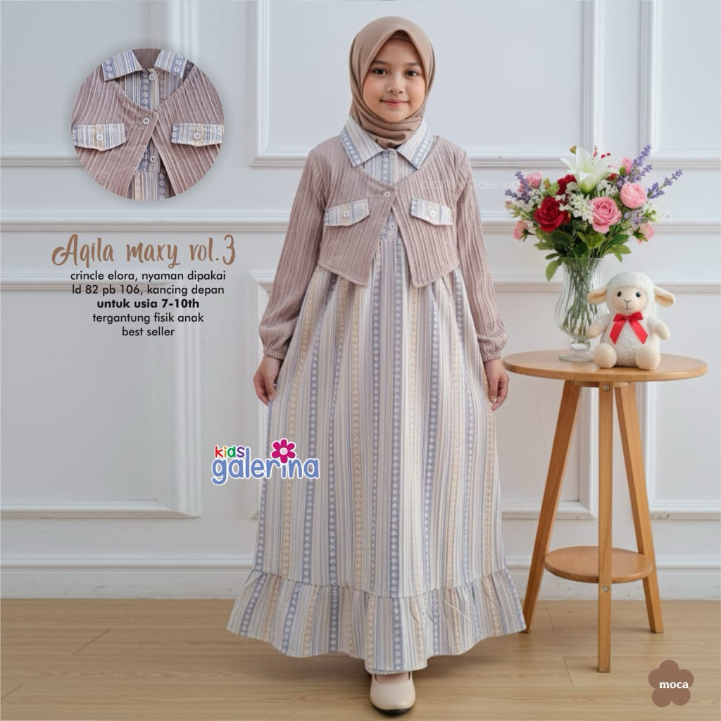 Aqila Maxy #3  Galerina• Gamis Anak Best Seller alya store
