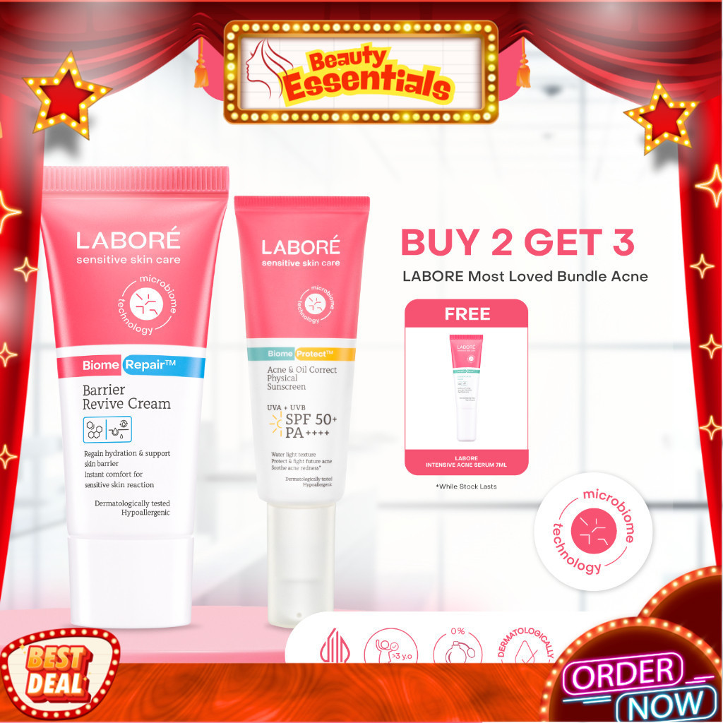 [Best Sunscreen] LABORÉ Loved Bundle Acne Pro Edition - Moisturizer Pelembab Wajah dan Sunscreen Acn
