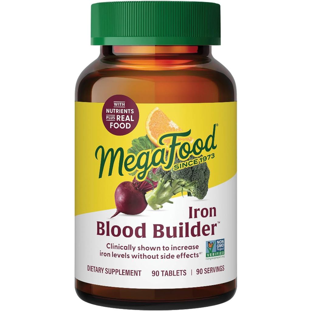 MegaFoodBloodBuilderIronSupplementforWomen&Men-IncreaseIronLevelsWithoutSideEffects-CombatsFatigue-w