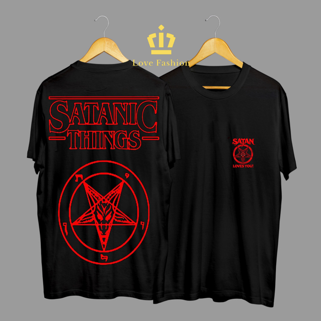Kaos Tshirt Baju Distro Satanic Things 666 Satan Love You Premium Terbaru