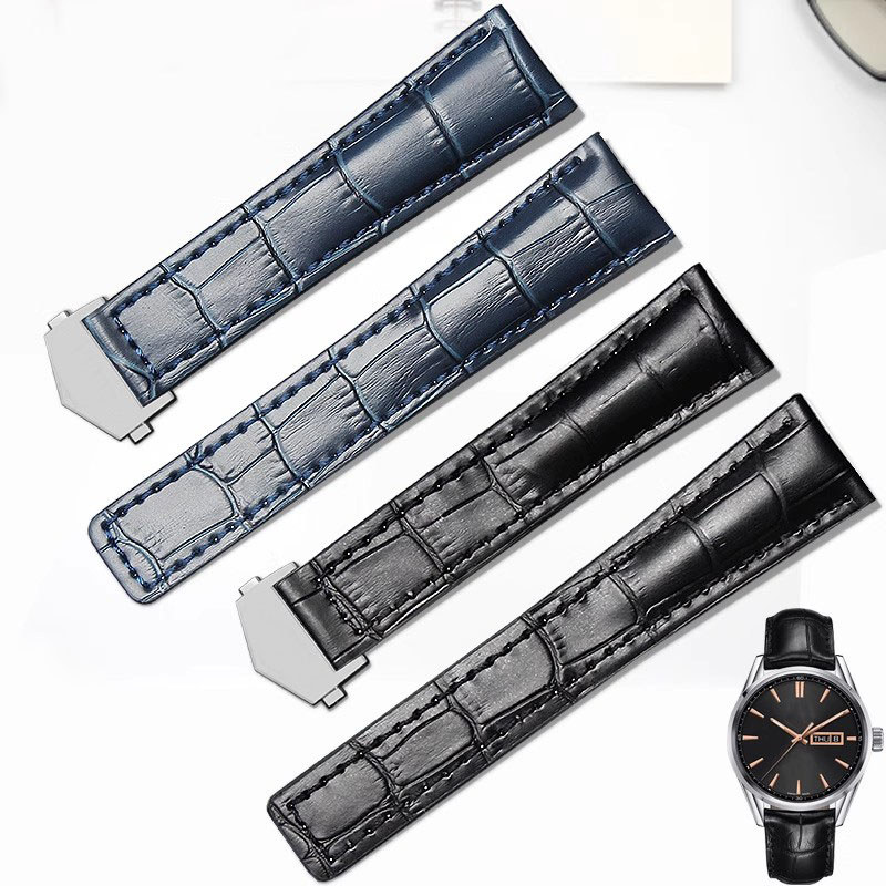 20mm 22mm 24mm Genuine Leather Strap For Tag Heuer Wat Carrera Monaco Wat Belt Black Brown Bracelet 