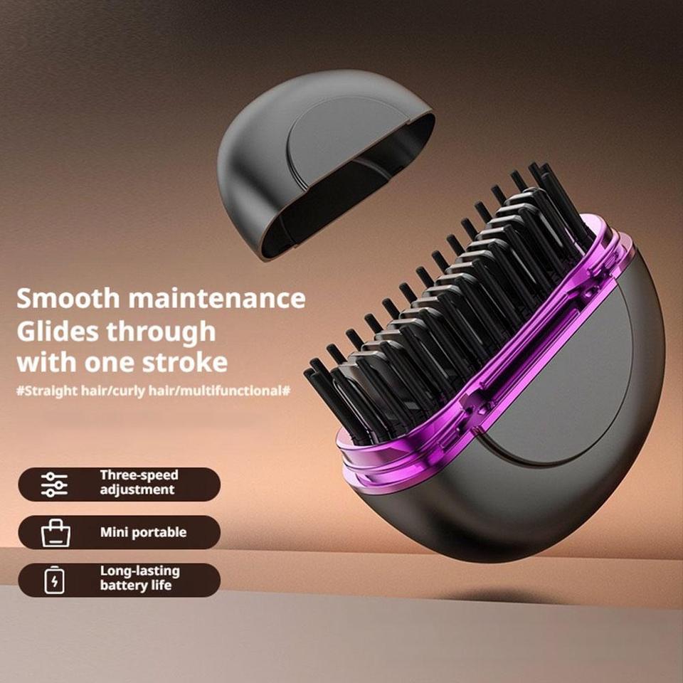 USB Rechargeable Hair Straightener Men's Beard Care Comb Mini Wireless Hair Straightener Portable Tr