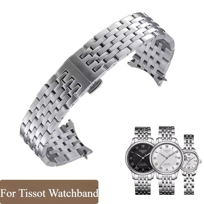 For Tissot 1853 Original Le Locle Series Men Women Steel Wat Strap Butterfly Buckle Stainless Steel 