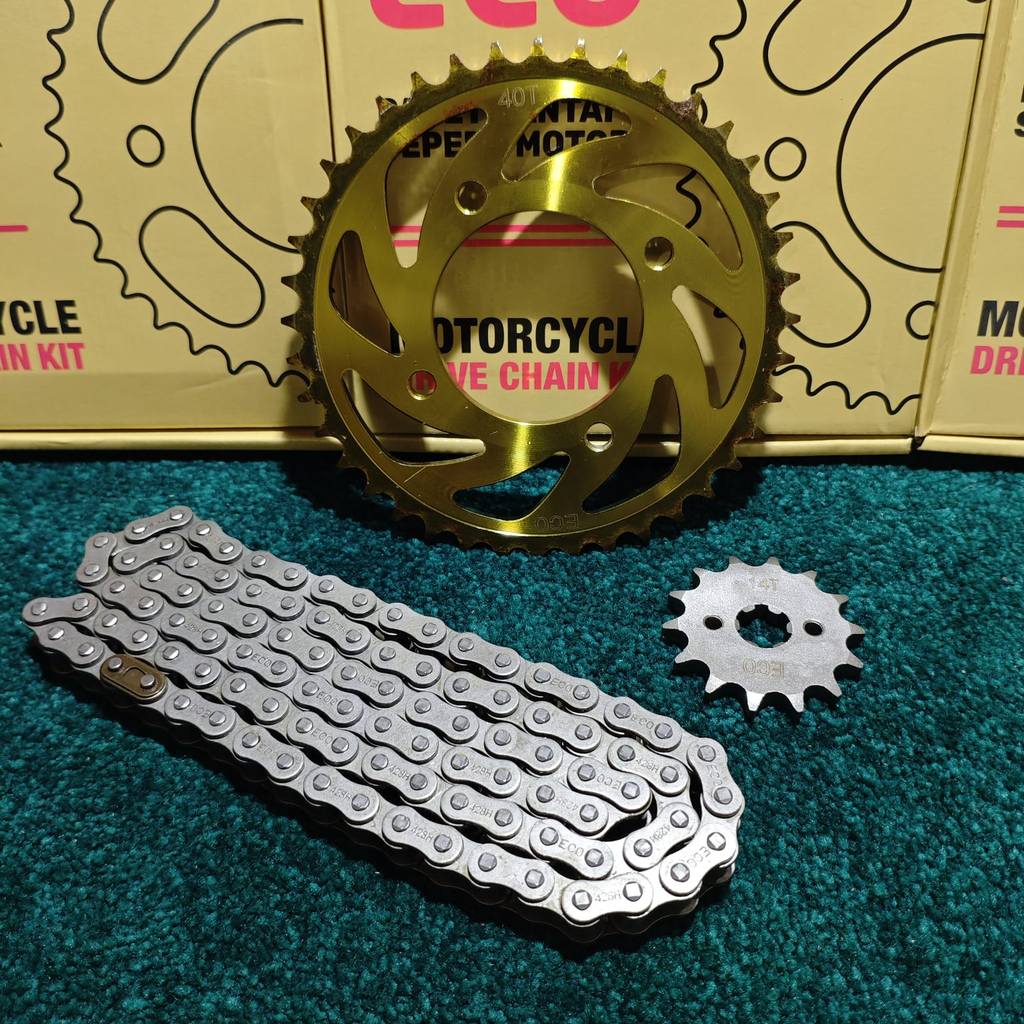 Gear Ger Set GOLD FSCM ECO VEGA ZR Ukuran 428 40 15 Rantai 108 Hitam (VZR2) FSCM ECO