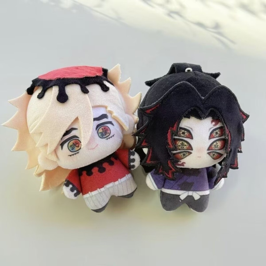10cm Anime Douma Plush Dolls Pent Mini Soft Kokushibo Stuffed Doll Keychain Douma Plusie Toys Fan Ki