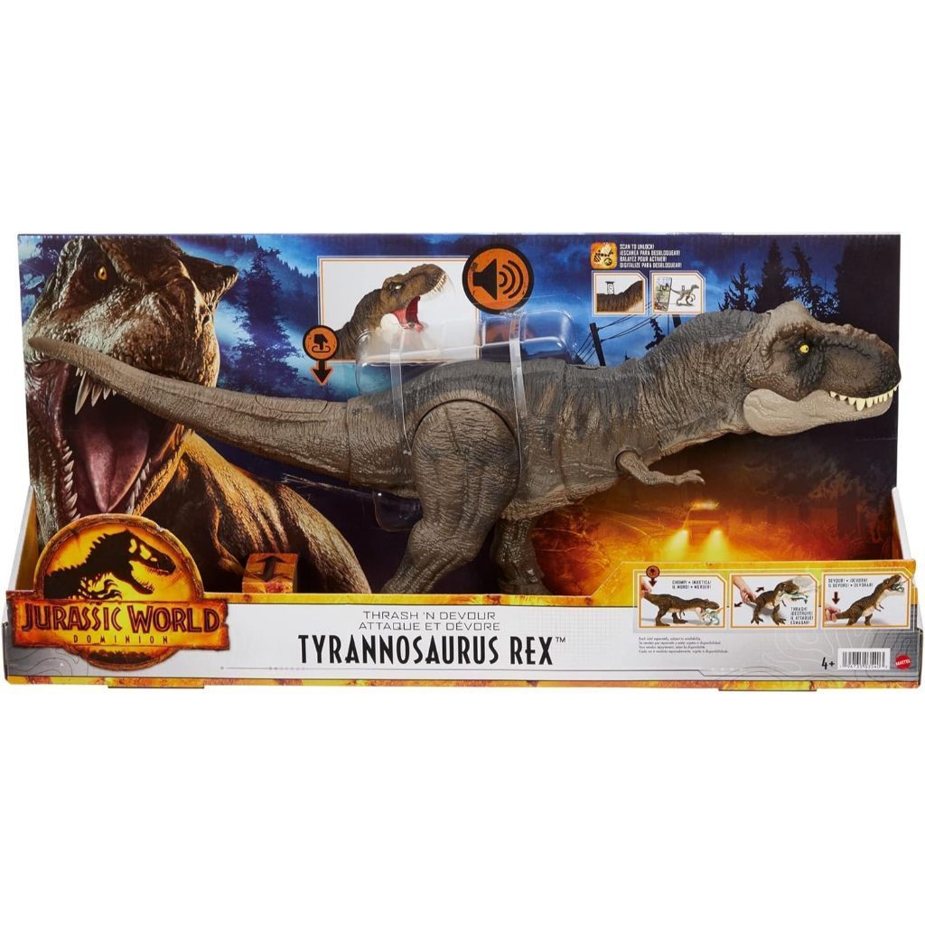 Mattel Jurassic World Dominion Thrash ‘N Devour Tyrannosaurus T Rex Action Figure
