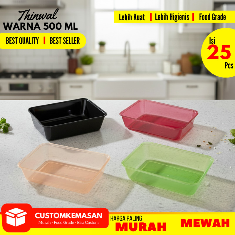 Thinwall 500ml warna / thinwall 500ml / thinwall 500 / thinwall 500ml kotak