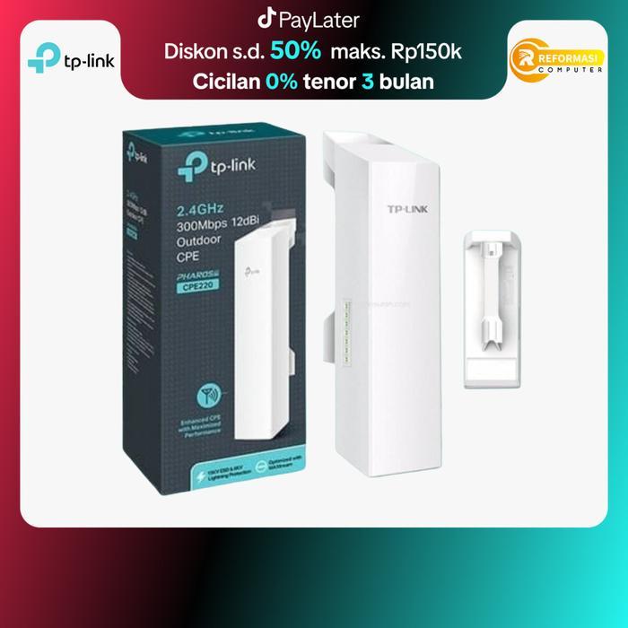 TPLink CPE220 2.4GHz 300Mbps 12dBi Outdoor CPE Repeater Router - CPE220