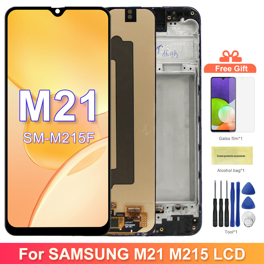 6.4'' Super AMOLED M21 Display, for Samsung Galaxy M21 M215 M215F M215F/DS Lcd Display Touch Screen 