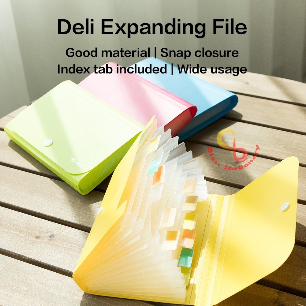 TERLARIS Deli Dompet plastik A6 map uang map nota map giro map harmonika Expanding File