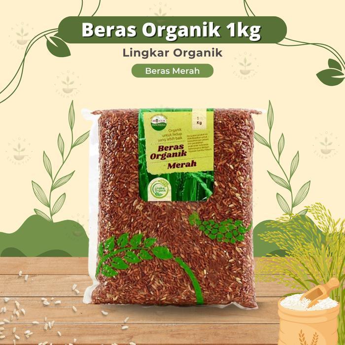 Lingkar Organik Beras Merah 1 kg - Beras Merah Organik - LO Beras Merah