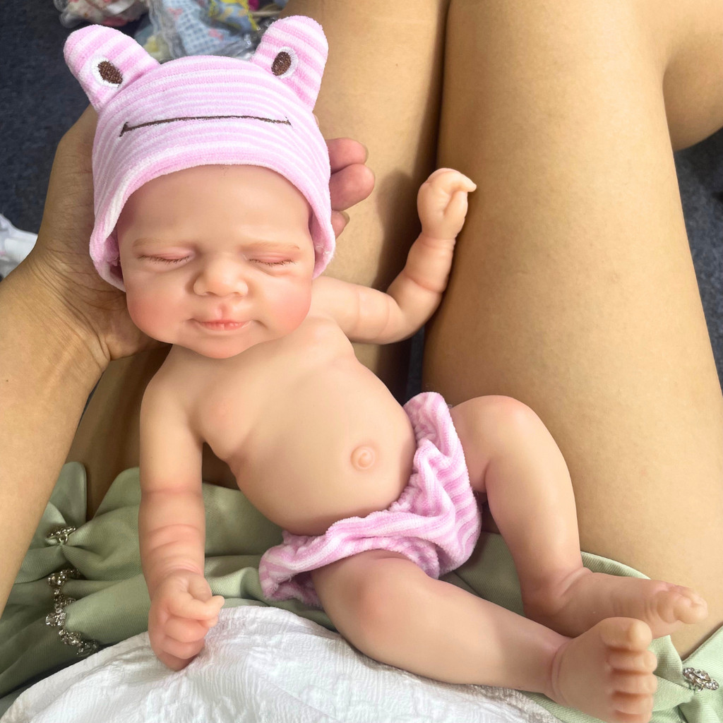 Mini 13 Inch Pascale Reborn Silicone Baby Doll Girl Washable Body Soft Solid Silicone Doll Birthday 