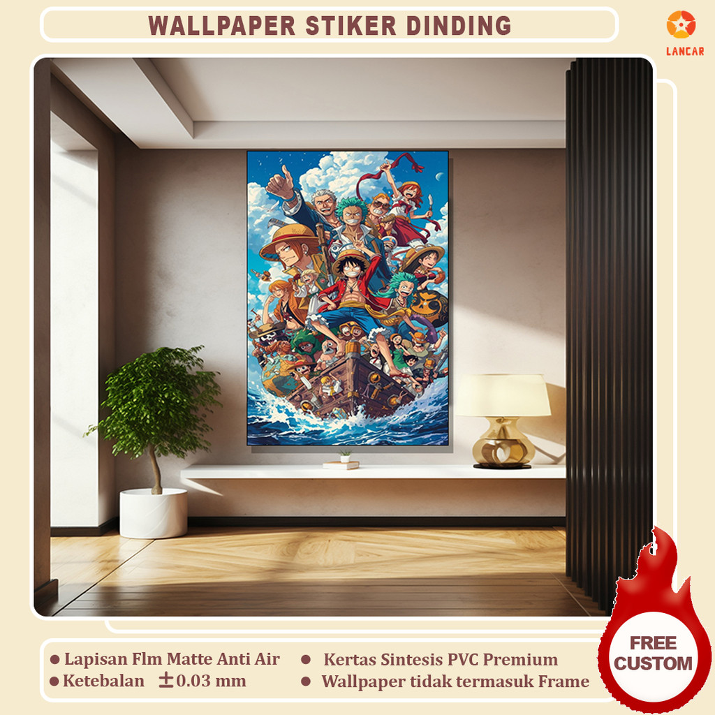 Wallpaper Stiker Dinding  One Piece Anime - Wallstiker Anime Luffy Kapten One Piece