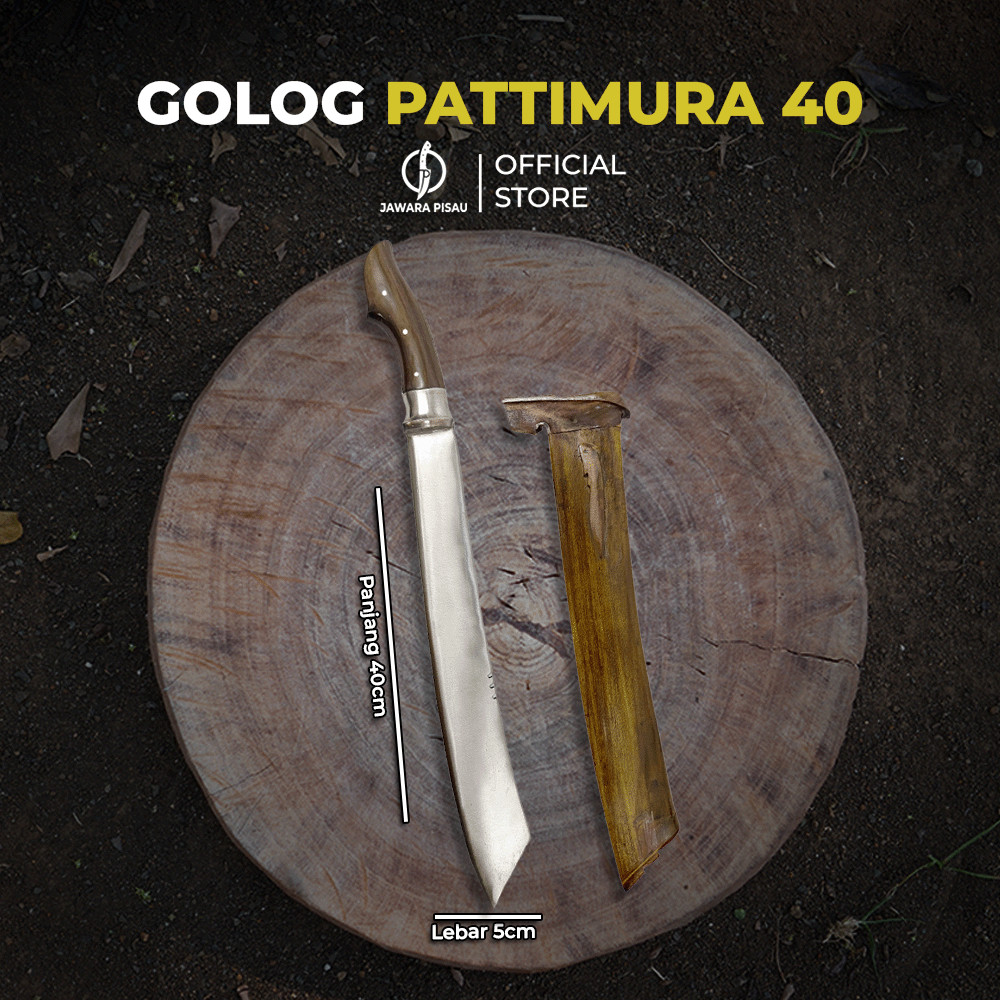 `promo 2026 Jawara Pisau | Golsem Golok Sembelih Pattimura 40cm Baja Hss Multifungsi Tebas Kayu dan 