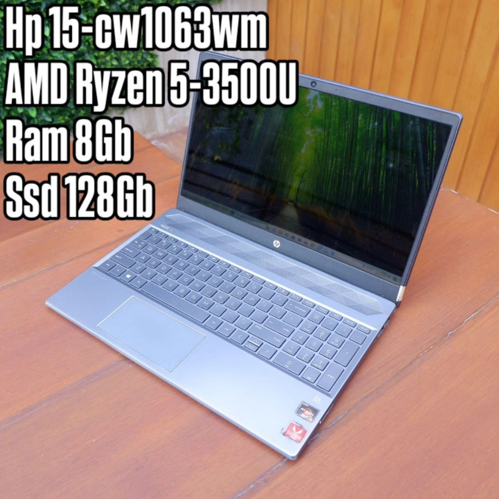 Laptop Hp 15-cw1063wm AMD Ryzen 5-3500U Ram 8Gb Ssd 128Gb SCU19699 Normal Siap Pakai - Laptop Murah 