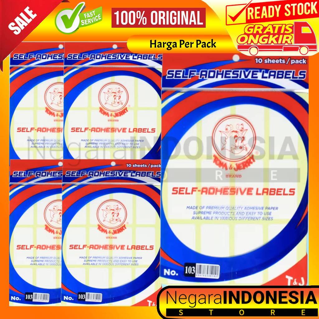 Labels Sticker Tj Tom & Jerry No 103 Fotocopy Harga T & J Stiker Undangan Nama Isi 10 Lembar Tempel 