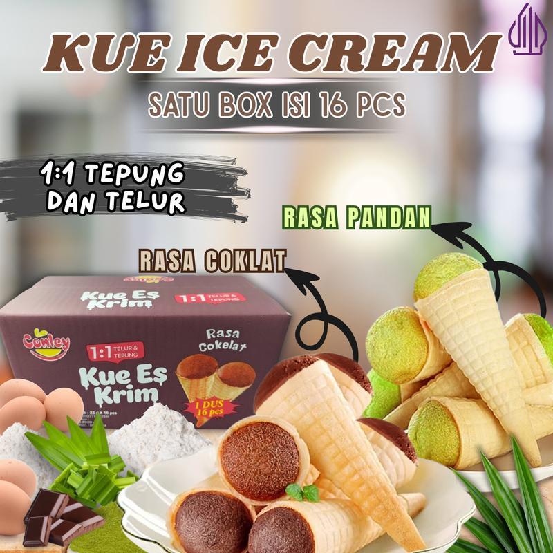 COD (Halal) Kue es krim Korea/Sarapan untuk anak/rasa cokelat dan pandan/makanan ringan/camilan enak