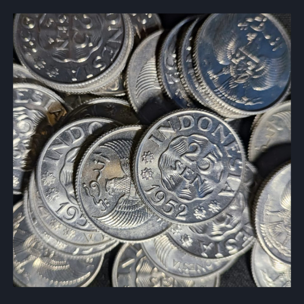 Koin Kuno Indonesia 25 Sen Tahun 1952 | VF