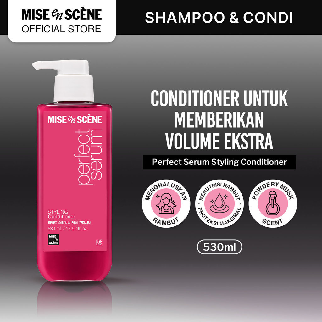 mise en scene Perfect Serum Styling Conditioner 530ml - Conditioner Rambut Kering Rusak sering Dicat