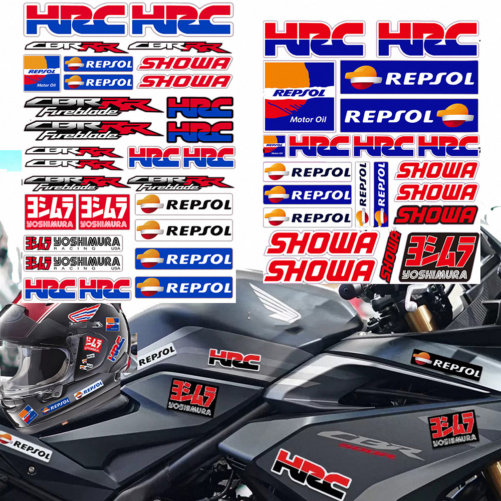 For HRC Repsol Showa Yoshimura Helmets Stickers Motorcycle HONDA Racing CBR CB R CB650R CB125R CBR10